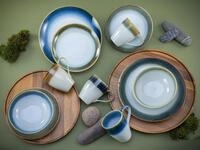 CreaTable Kombiservice Cascade Bunt (16-tlg), 4 Personen, Steinzeug