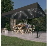 vidaXL Pavillon vidaXL Pavillon mit LED-Lichterkette 3x4 m Anthrazit