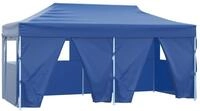 vidaXL Partyzelt, Profi-Pavillon Faltbar mit 4 Seitenw&auml;nden 3&times;6m Stahl Blau