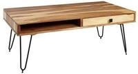 Wohnling Couchtisch WL1.514 Massivholz Akazie 110 cm Schublade Wohnzimmertisch...