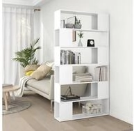 vidaXL B&uuml;cherregal B&uuml;cherregal Raumteiler Wei&szlig; 100x24x188 cm