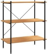 vidaXL B&uuml;cherregal, Regal mit 3 B&ouml;den Schwarz und Eiche-Optik 80x40x92 cm