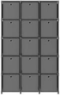 vidaXL Regalw&uuml;rfel, W&uuml;rfelregal mit 15 Boxen Grau 103x30x175,5 cm Stoff
