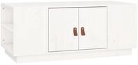 vidaXL Couchtisch Couchtisch Wei&szlig; 100x50x41 cm Massivholz Kiefer (1-St)