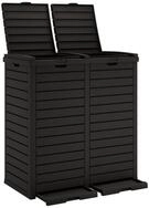 vidaXL M&uuml;lleimer, Outdoor-M&uuml;lltonne Schwarz 78x41x86 cm Polypropylen