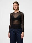 pieces Langarmshirt PCNINNI LS MESH TOP NOOS BC Materialmix, regular fit