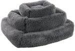 Flamingo Tierbett Korb Krems rechteckig mit Rei&szlig;verschluss dunkelgrau grau 80 cm x