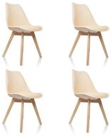 hjh OFFICE Schalenstuhl SCANDI Esszimmerstuhl Kunststoff ohne Armlehnen 4 (4er Set),