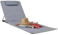 relaxdays Gartenliege Strandmatte XXL mit Kopfkissen, 2 St., grau
