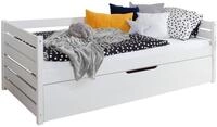 Ticaa Bettgestell Sofabett Naomi inkl. Ausziehbett, 100x200, Wei&szlig;
