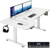 Casaria Schreibtisch, H&ouml;henverstellbar Elektrisch 160x75cm L-Form LCD- Display