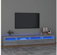 vidaXL TV-Board vidaXL TV-Schrank mit LED-Leuchten Grau Sonoma 240x35x40 cm