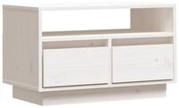 vidaXL TV-Schrank TV-Board Wei&szlig; 60x35x37 cm Massivholz Kiefer