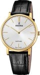 Festina Quarzuhr Festina Herrenuhr Leder schwarz Festina, (Analoguhr), Herren