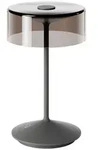 SIGOR LED Tischleuchte Akku-Glasleuchte NUMOTION graphitgrau, Dimmbar, LED fest