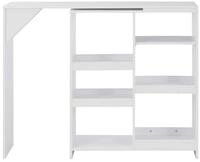 vidaXL Esstisch, Bartisch mit Beweglichem Regal Wei&szlig; 138x39x110 cm