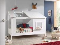 Vipack Kinderbett Hausbett, aus MDF und Massivholz wei&szlig; lackiert, inkl. Fenster