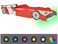 vidaXL Kinderbett NA Kinderbett mit Lattenrost 3D Designbett Rennwagen Motivbett LED