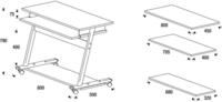rocada Computertisch Computertisch Zeta rollbar grau