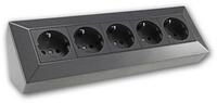 ChiliTec Aufputz-Steckdose 5-fach Aufbau-Steckdosenblock anthrazit 250V~/ 16A