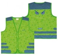 WOWOW Warnweste Wowow Sicherheitsweste Nutty Jacket f&uuml;r Kinder gr&uuml;n mit Refl