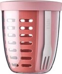 Mepal Lunchbox Fruitpot Ellipse &ndash; 600 ml Inhalt &ndash; Vivid Mauve, Edelstahl, Mit