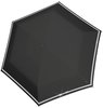 Knirps® Taschenregenschirm Rookie manual, black reflective, für Kinder, mit