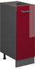 VICCO Apothekerunterschrank R-Line 30 cm Anthrazit/Bordeaux-Rot Hochglanz modern