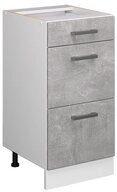 Vicco Unterschrank R-Line, Beton/Wei&szlig;, 40 cm mit Schubladen, ohne Arbeitsplatte