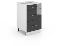 Vicco Unterschrank Fame-Line, Anthrazit Hochglanz/Wei&szlig;, 50 cm ohne...