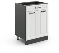 Vicco Unterschrank R-Line, Wei&szlig; Landhaus/Anthrazit, 60cm, Schublade, ohne