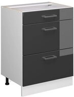 Vicco Unterschrank R-Line Anthrazit Hochglanz/Wei&szlig; 60 mit Schubladen ohne