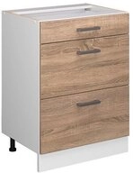 Vicco Unterschrank R-Line, Sonoma/Wei&szlig;, 60 cm mit Schubladen, ohne...