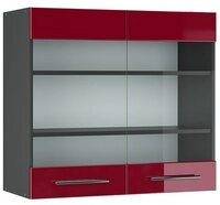 Vicco Glash&auml;ngeschrank Fame-Line, Bordeaux Hochglanz/Anthrazit, 80 cm (1-St)