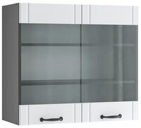 Vicco Glash&auml;ngeschrank Fame-Line, Wei&szlig; Landhaus/Anthrazit, 80 cm (1-St)