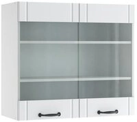 Vicco Glash&auml;ngeschrank Fame-Line, Wei&szlig; Landhaus/Wei&szlig;, 80 cm (1-St)