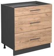 Vicco Unterschrank Fame-Line Goldkraft Eiche/Anthrazit, 80cm, ohne Arbeitsplatte