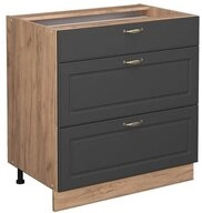 Vicco Unterschrank Fame-Line Anthrazit-Gold/Eiche 80cm, ohne Arbeitsplatte...