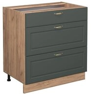 Vicco Unterschrank Fame-Line Gr&uuml;n-Gold Landhaus/Eiche 80cm, ohne Arbeitsplatte