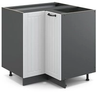 Vicco Eckunterschrank Fame-Line, Wei&szlig; Landhaus/Anthrazit, 80.5 cm ohne...