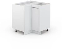Vicco Eckunterschrank Fame-Line, Wei&szlig; Hochglanz/Wei&szlig;, 80.5 cm ohne...