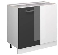 Vicco Eckunterschrank R-Line, Anthrazit Hochglanz/Wei&szlig;, 86 cm ohne...