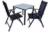 VCM Garten-Essgruppe 3 tlg. Alu Gartenset Sitzgruppe Tisch St&uuml;hle 80 MA, (Set,