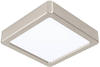 EGLO LED Deckenleuchte FUEVA, 1-flammig, 16 x 16 cm, Nickelfarben, Weiß, LED...