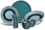 Geschirr-Set LEONARDO "Tafelservice Matera 10er Set", blau, 10, Keramik,