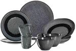 Geschirr-Set LEONARDO "Tafelservice Matera 10er Set", grau (anthrazit), 10, Keramik,