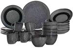 Geschirr-Set LEONARDO "Tafelservice Matera 30er Set", grau (anthrazit), 30, Keramik,