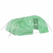 vidaXL Gew&auml;chshaus, Treibhaus mit Stahlrahmen Gr&uuml;n 30 m&sup2; 6x5x2,3 m