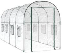 vidaXL Gew&auml;chshaus, Treibhaus Transparent 160x400x190 cm PVC & Stahl