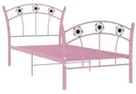 vidaXL Bett, Einzelbett mit Fu&szlig;ball-Design Rosa Metall 90x200 cm